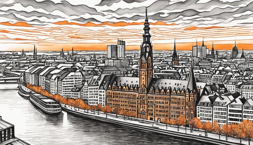 Panoramablick auf Hamburg