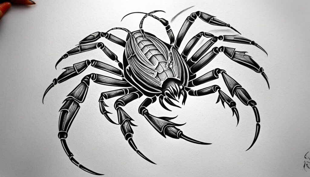 Skorpion Tattoo am Rücken