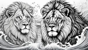 Wassermann und Löwe