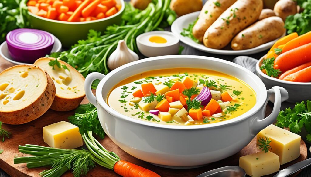 Gesunde Kartoffel Gemüse Suppe