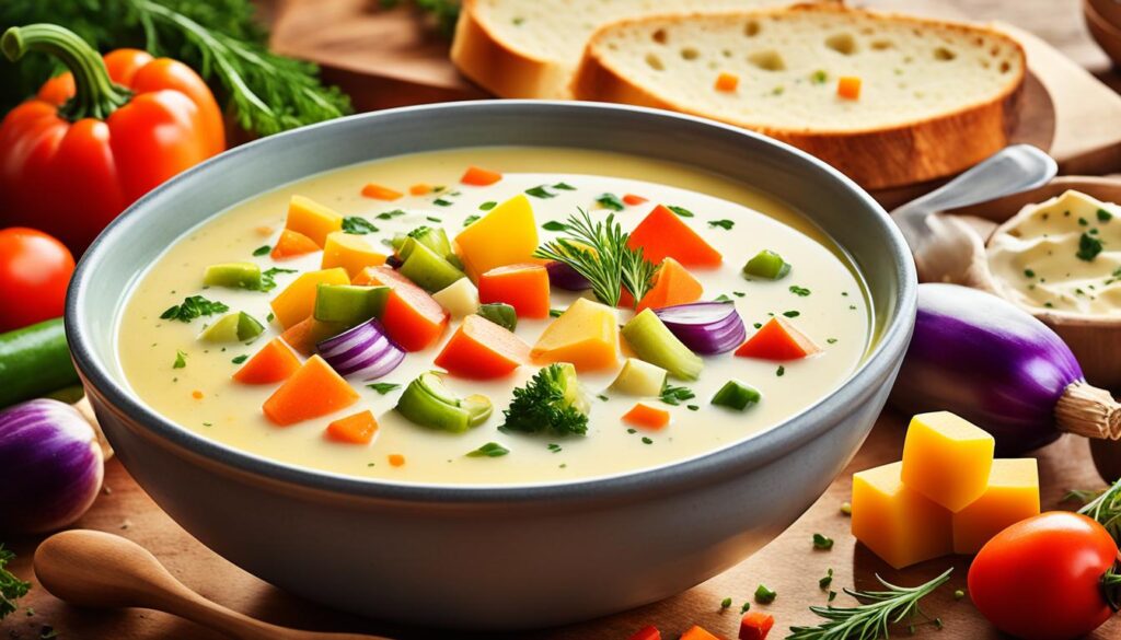 Leckere Grieß Suppe mit Gemüse