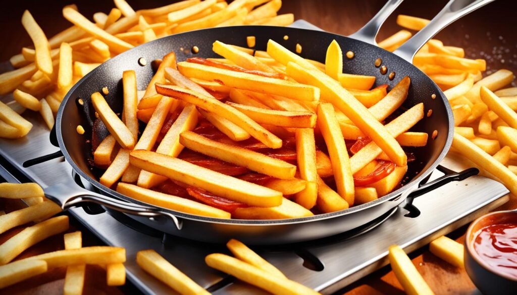 Pommes frites aus der Pfanne