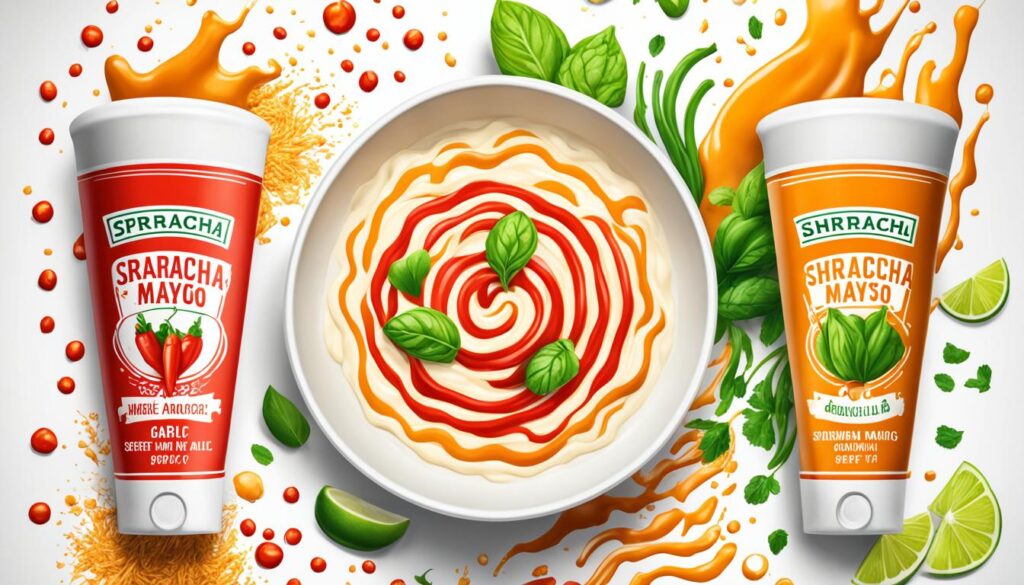 Varianten der Sriracha Mayo
