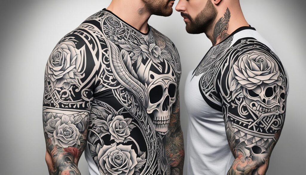 schwarz-weiße tattoos